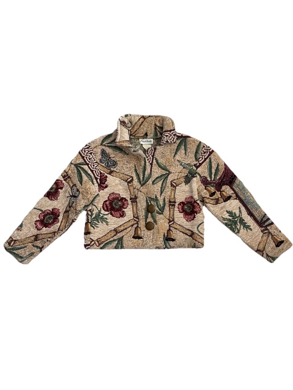 Paco Soler Cropped Trench Tapestry Jacket